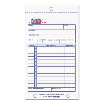 Rediform® Sales Book, Two-part Carbonless, 3.63 X 6.38, 1-page, 50 Forms freeshipping - TVN Wholesale